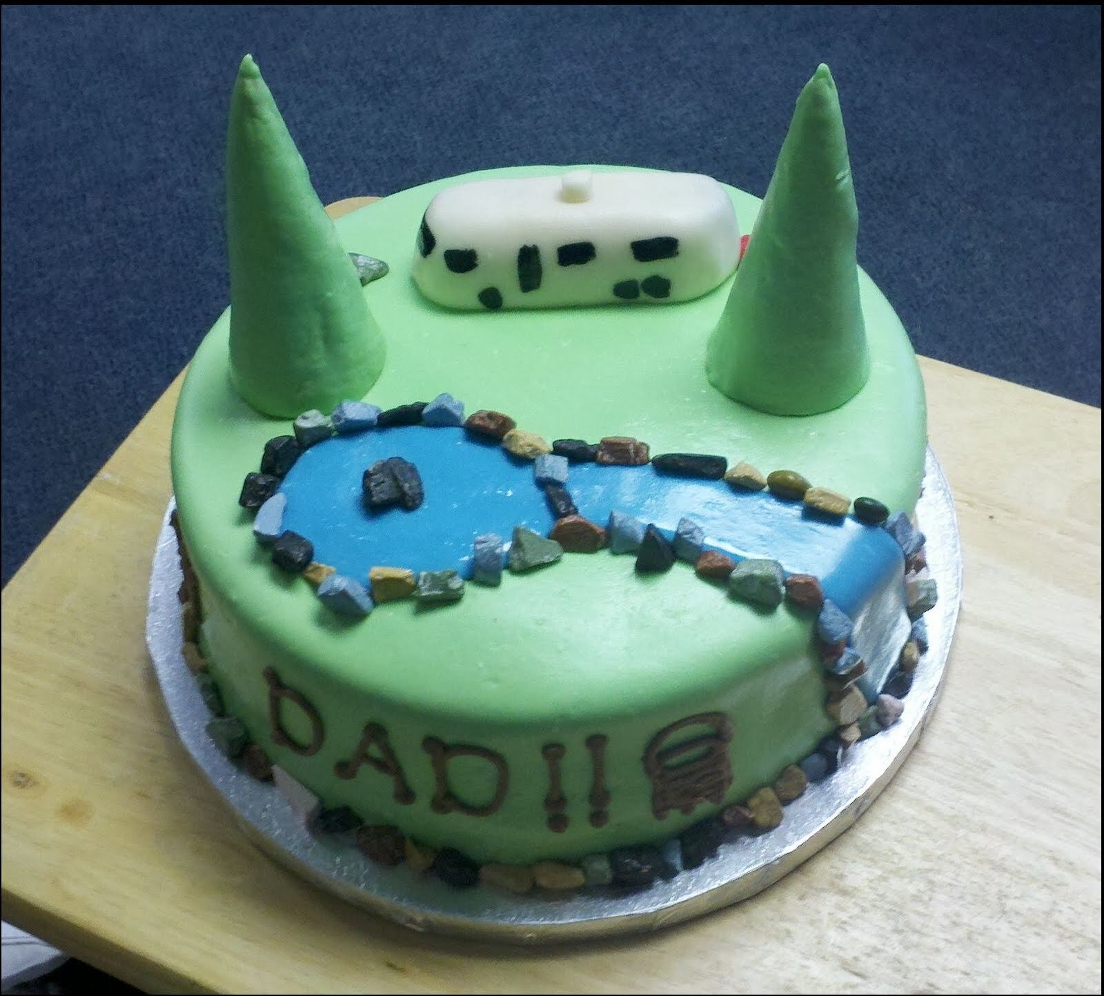 A Camping Themed Cake With Strawberry Mousse Filling - Official Site ...